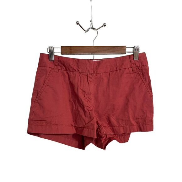 J. Crew Womens Pink Mid Rise Pockets Cotton Broken In Chino Shorts Size 4 - Picture 1 of 8